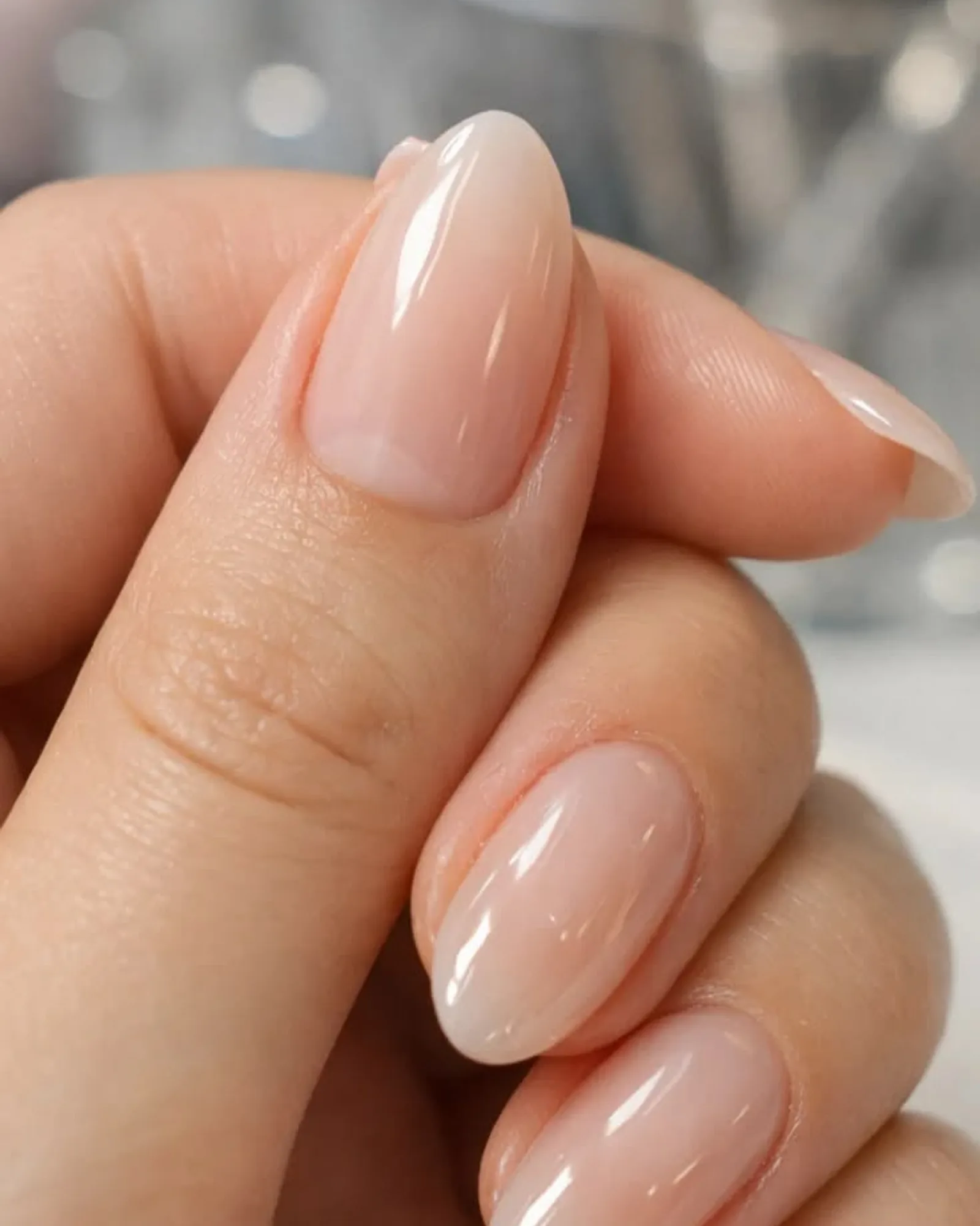 Glossy nude BIAB